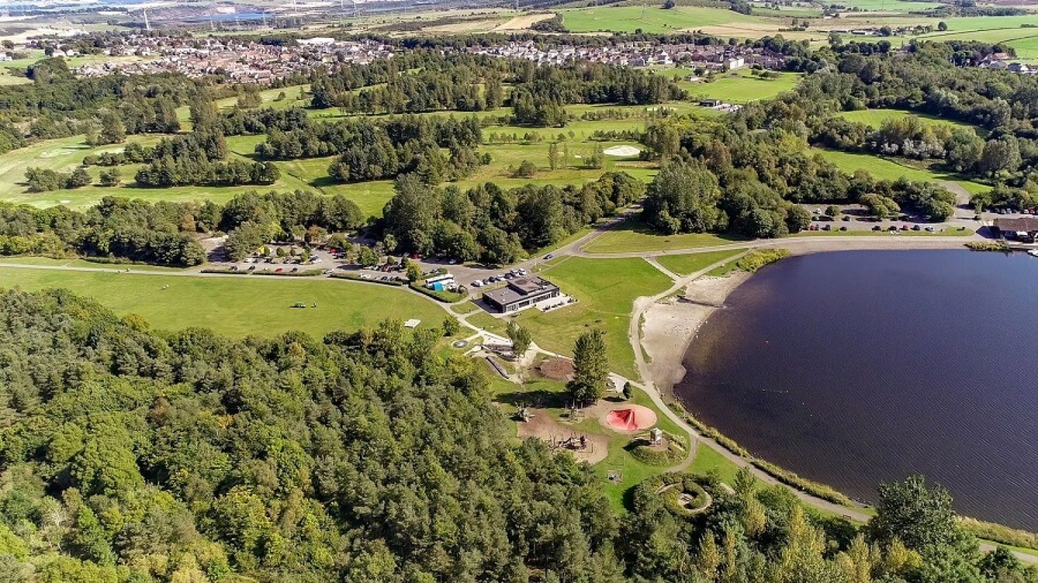 Lochore Meadows Country Park aerial view